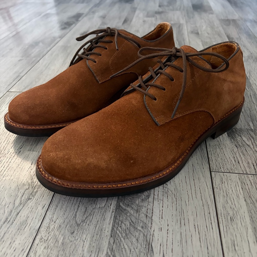 Beckett Simonon Rich Brown Suede Derby Shoes